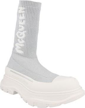 Alexander McQueen Ribbed Tread Sock Bootie in Silver Grey White at Nordstrom Rack, Size 6Us / 36Eu