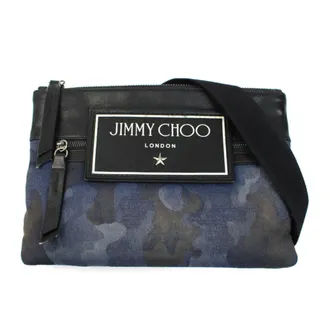 Jimmy Choo London Navy Denim Leather Shoulder Bag (Pre-Owned)