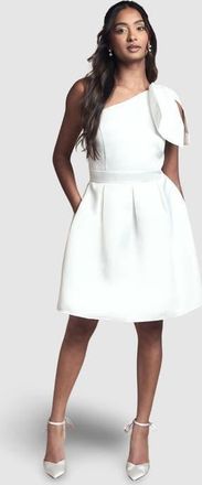 Coast One Shoulder Bow Bridal Mini Dress in Ivory at Nordstrom, Size 10