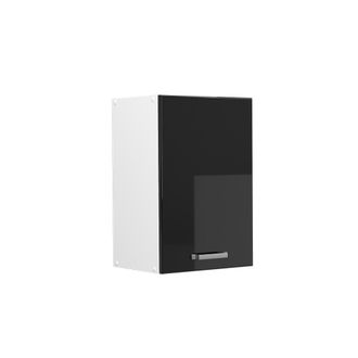 Vicco Mueble Alto Universal R-line, Negro Brillo Intenso, 40 Cm Con Estantes Abiertos Vicco