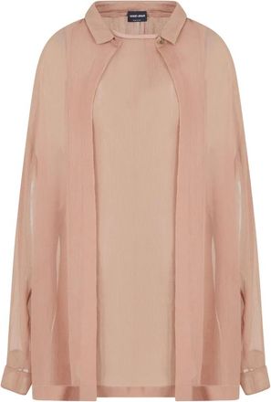 Giorgio Armani Rood Klei Shirt voor Mannen - Dames - Blouses - Bruin - L - Overhemden