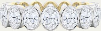 HauteCarat 18K Oval Cut Bezel Lab Grown Diamond Eternity Band, 6.0tcw