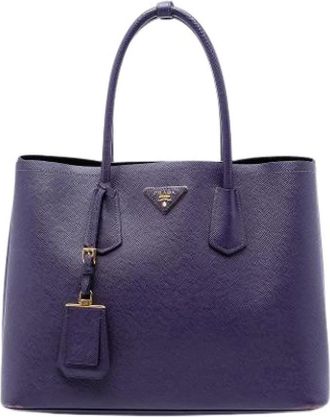 Prada Pre-owned Satchel - Dames - Vintage Shopper - Paars - ONE Size - Leer - Vintage