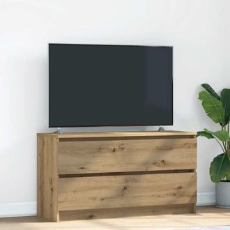 Berkfield Home TV Cabinet Artisan Oak 100x35x54 cm Engineered Wood in Brown | Size: 100 x 35 x 54 cm