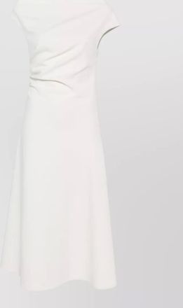 Parosh off shoulder midi dress boat neckline