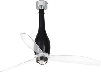 Netlighting Eterfan LED Shiny Black Transparent Ceiling Fan with DC Motor 3000K