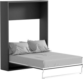 Vente-Unique Letto estraibile 160 x 200 cm Apertura verticale manuale Antracite e Naturale - MALINA II