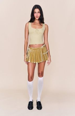 Guizio Rylan Velvet Mini Skirt in Olive at Nordstrom, Size Xx-Small