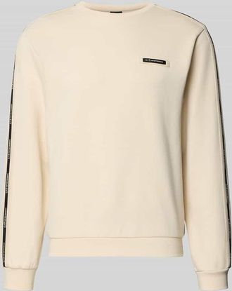Emporio Armani Sweatshirt mit Label-Details und Rundhalsausschnitt in Sand, Gr&ouml;&szlig;e XXL