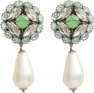 Dolce & Gabbana faux-pearl drop earrings - women - Brass/glass/Acrylic Glass - One Size - Silver