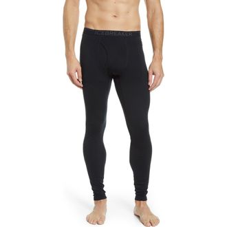 Icebreaker 200 Oasis Merino Wool Jersey Base Layer Leggings in Black at Nordstrom, Size Large