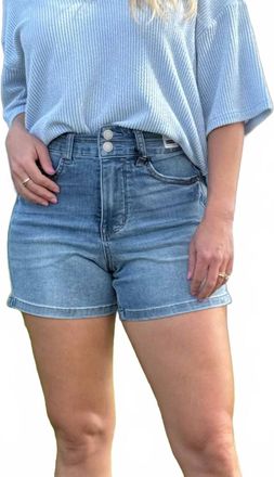 Judy Blue The Double Trouble Denim Shorts In Mid Wash