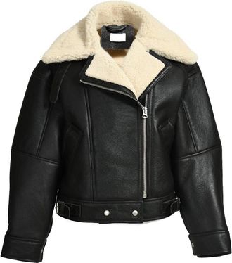 Wanan Luxury Giacca Jean Nera in Pelle-Donna -Nero, Beige