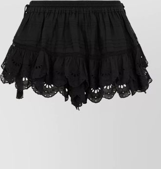 Isabel Marant short cotton skirt layered design eyelet