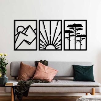 Dmora Cuadro Motisiro, Estructura De Metal, 56x42h Cm Negro