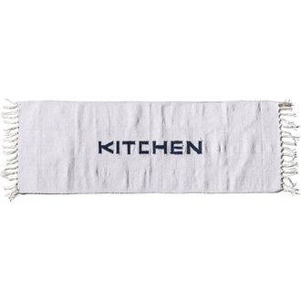 Puebco Handloomed Recycle Yarn Kitchen Mat in White at Nordstrom