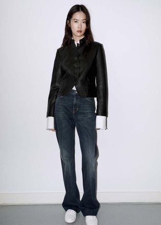 Mango Jeans flare effetto consumato blu scuro vintage - Donna - 36 - MANGO