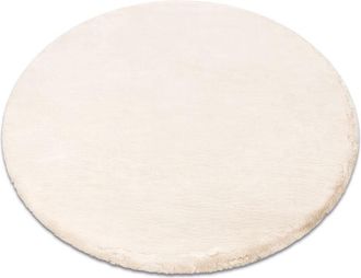 RugsX Rugsx - Alfombra Moderna Teddy New Sand 52 Circulo Shaggy, Felpa, Muy Gruesa Beige Beige Circulo 120 Cm