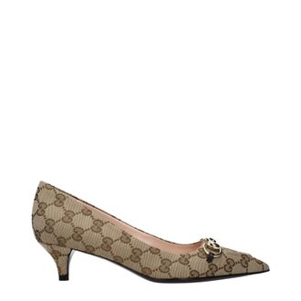 Gucci Damess Hakstof Beige/Ebano
