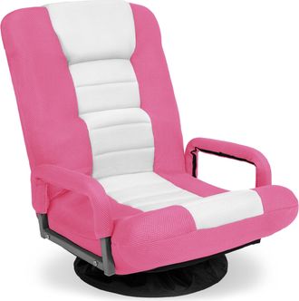 Best Choice Products 360-Degree Swivel Gaming Floor Chair w/ Armrest Handles, Foldable Adjustable Back