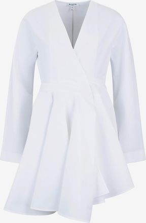 Alaia Kurzes Popeline-Wickelkleid Spiral