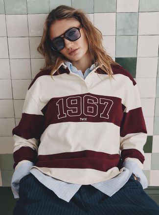 Twik Womens Colourful rugby-stripe Polo Shirt