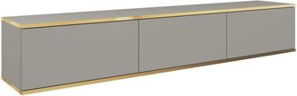 AKL FURNITURE Mueble para TV efecto madera Crema y Dorado