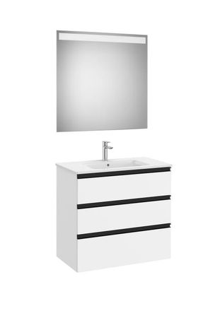 Roca Pack Mueble The Gap 800x460 3 Cajones + Espejo Eidos Blanco Mate