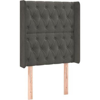 vidaXL Cabecero Con Led De Terciopelo Gris Oscuro 83x16x118/128 Cm Vidaxl