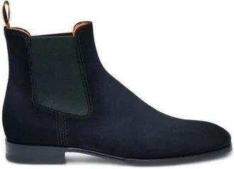 Santoni Chelsea Boot - Heren - Chelseaboots - Blauw - 39 1/2 EU - Leer - Schoenen