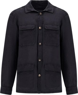 Herno Field Jacket - Heren - Zomerjassen - Blauw - XL - Linnen - Jassen