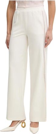 Twinset Wijde broek - Dames - Wijde Broeken - Beige - L - Katoen - Broeken