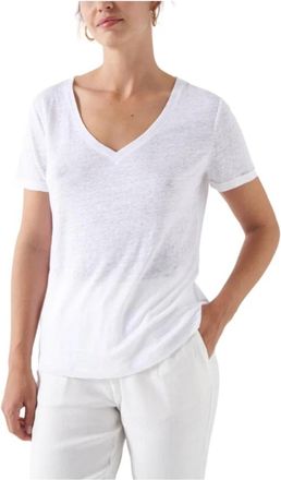 Salsa Linen T-Shirt - Dames - T-shirts - Wit - S - Linnen - Tops