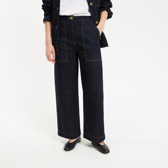 La Redoute Collections 7/8 jeans met wijde pijpen in workwearstijl