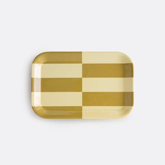 La Redoute Interieurs Tweekleurig dienblad met grafisch motief, maat S, TABAKA