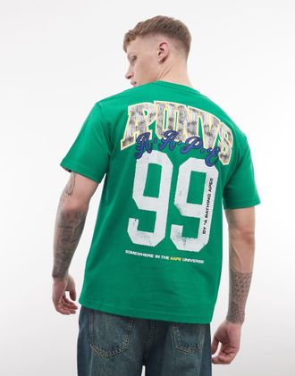Aape By A Bathing Ape Aape by A Bathing Ape - T-shirt oversize verde con stampa sul retro