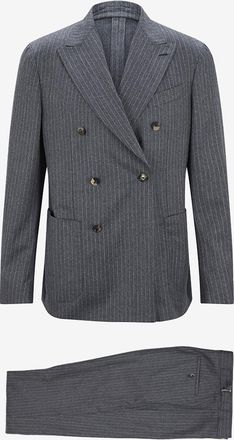 Caruso Zweireihiger Nadelstreifen-Anzug aus Wolle