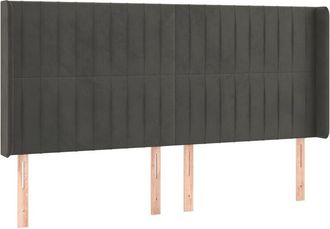 vidaXL Cabecero con led de terciopelo gris oscuro 203x16x118/128 cm Vidaxl