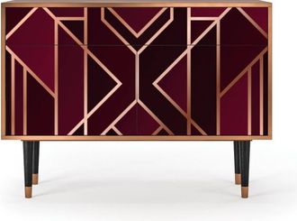 StoryZ Aparador burdeos 2 cajones y 2 puertas L 115 cm