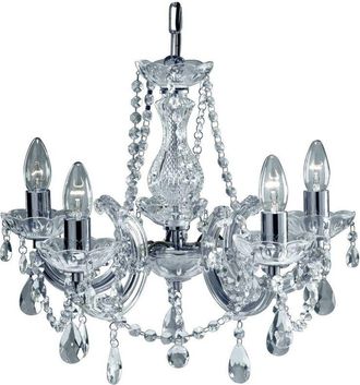 Searchlight Searchlight - Marie Therese - Lámpara de araña de cristal de 5 luces con acabado cromado, E14