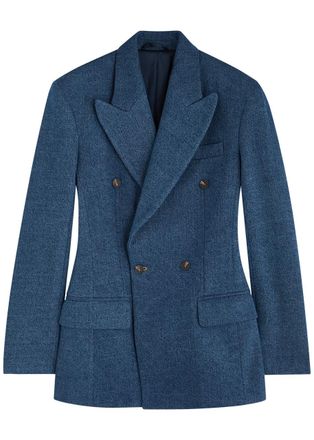 BETTTER Atlas Double-breasted Denim Blazer - Navy - S (UK8-10 / S)