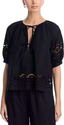 Rails Catalene Tie Blouse In Black Embroidery