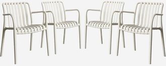 Sweeek Sill&oacute;n De Jard&iacute;n Con Dise&ntilde;o Lineal, Set De 4