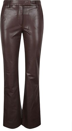 True Royal Faux Leather Flared Trousers