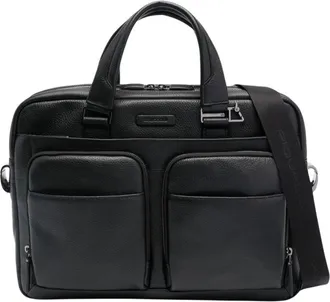 Piquadro Tassen, Heren, Zwart, ONE Size, Leer, Slim Computer 15 en i Pad Pro 12.9 Tas