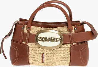 Dsquared2 Leather Handbag with Logo Buckle Dsquared2