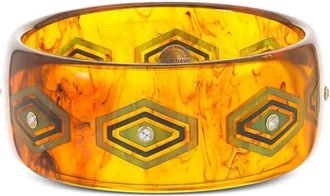 Mark Davis Bracciale rigido in oro giallo 18 carati con zaffiri