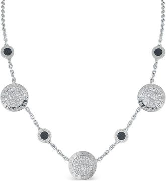 Bulgari Collana in oro bianco 18 carati con diamanti e onice - Argento