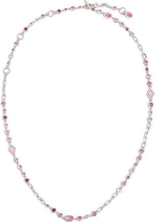 Kendra Scott Mini Elisa Abbie Strand Womens Necklace Womens Necklace Silver Pink Mix, Brass
