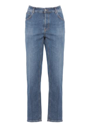 Pantaloni Torino Blue Cotton Straight-Leg Jeans